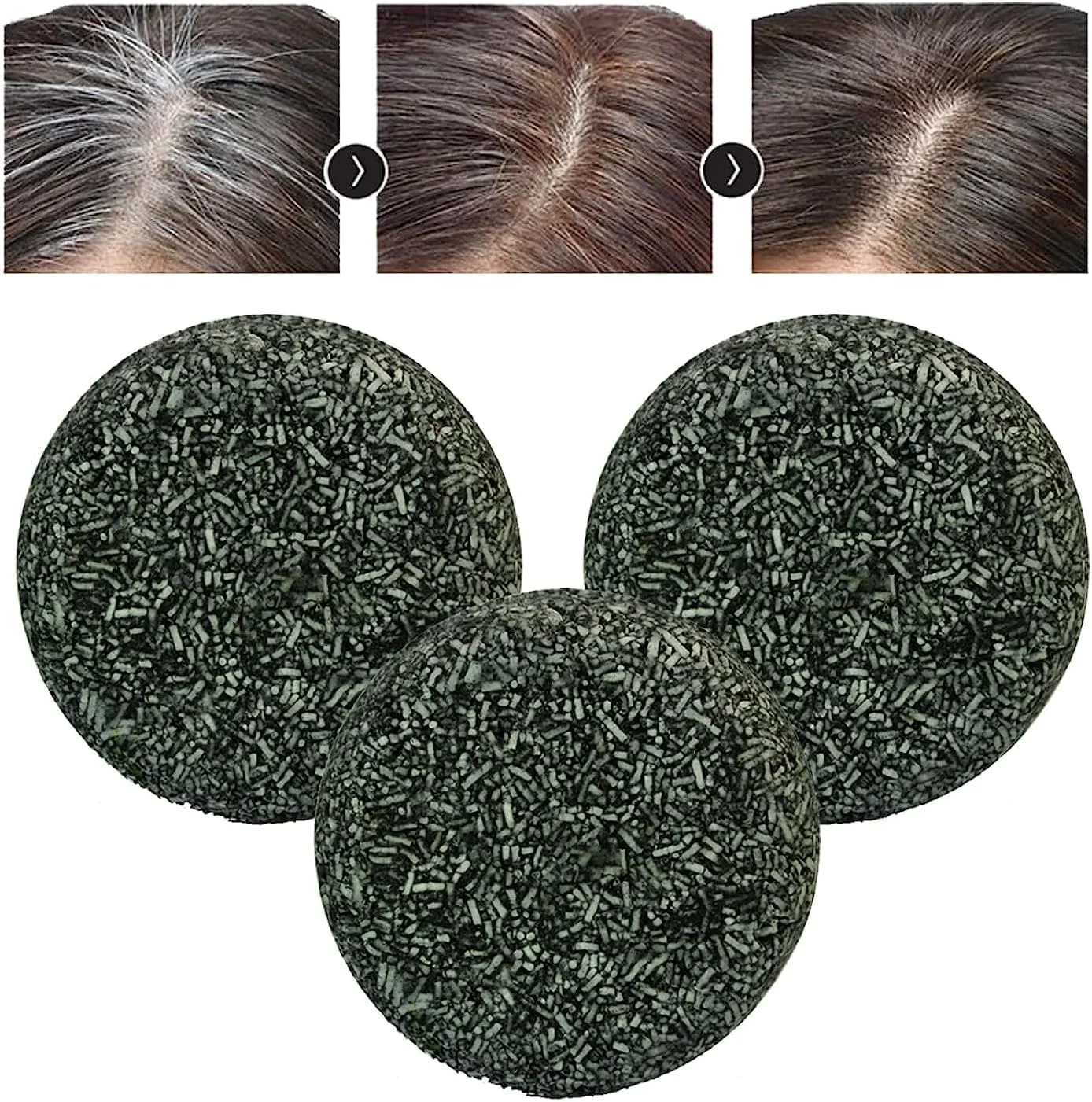 شامپو بار معکوس کننده موهای سفید، شامپو بار تیره کننده طبیعی موهای خاکستری به قهوه ای، شامپو بار ارگانیک طبیعی برای ترمیم موهای سفید خاکستری (3 عدد)