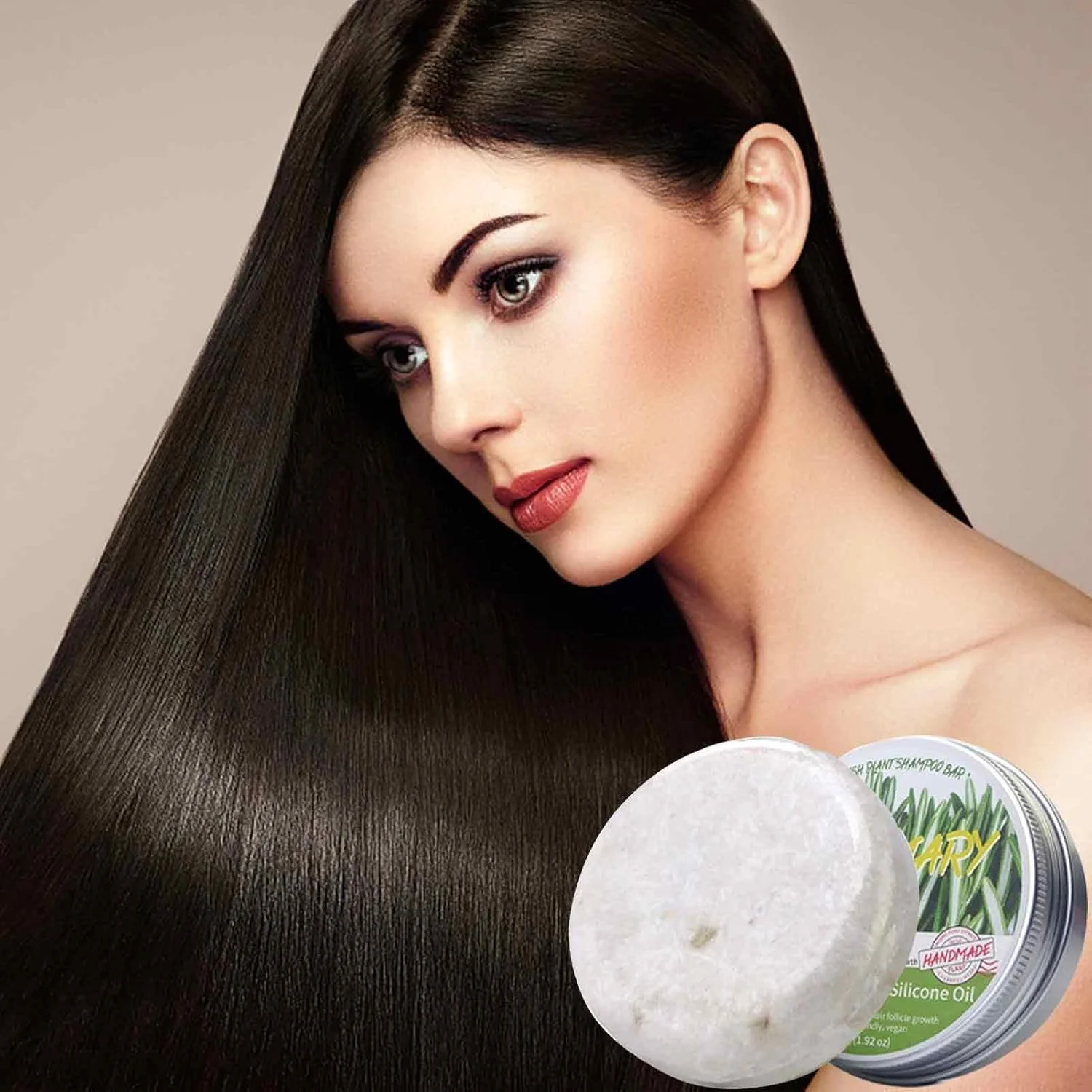 صابون رزماری برای رشد مو | صابون رزماری برای رشد مو | شامپو بار رزماری جامد بدون عطر و مرطوب کننده، برای موهای خشک و آسیب دیده