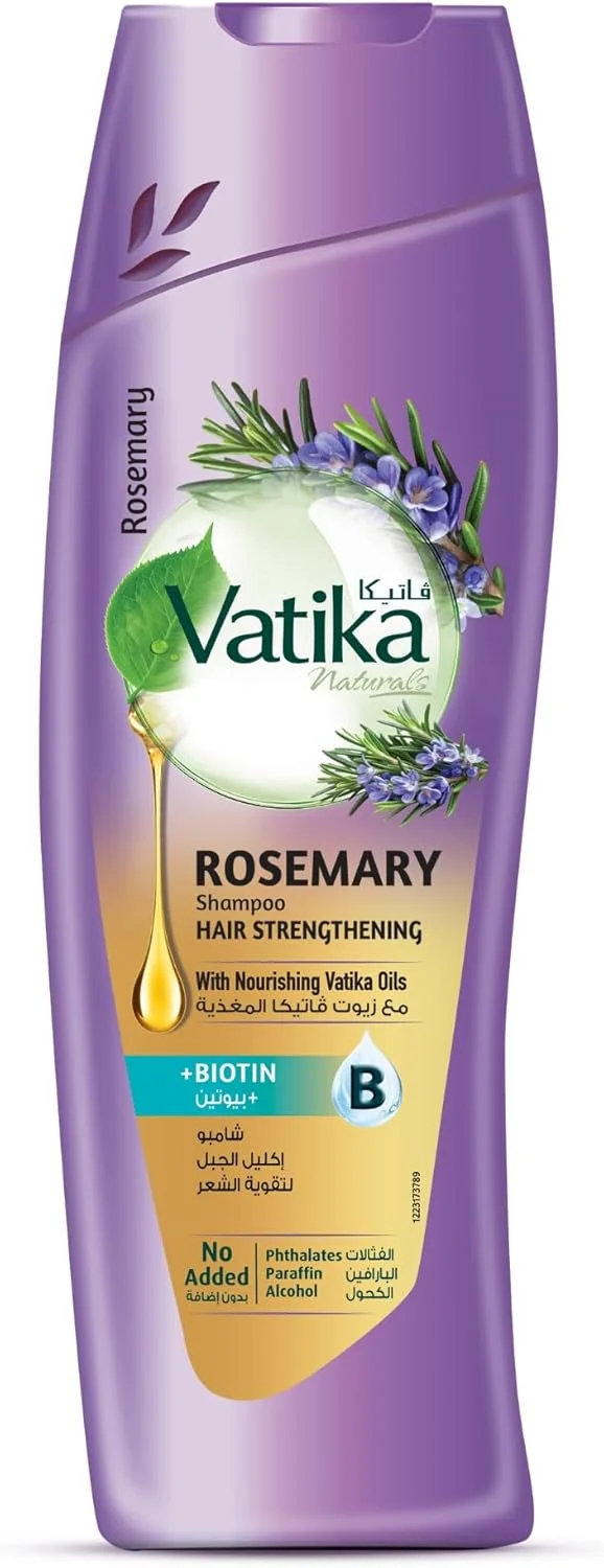 شامپو رزماری واتیکا نچرالز برای تقویت مو - 400 میلی لیتر | غنی شده با بیوتین | تقویت رشد مو، جلوگیری از ریزش مو | بدون فتالات، پارافین یا الکل
