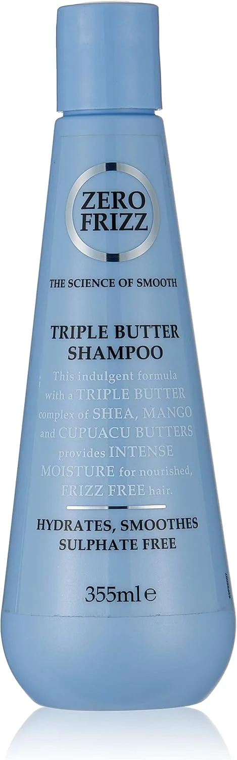 شامپو مو زیرو فریز حاوی سه کره | بدون SLS و پارابن | برای موهای خشک و وز | رطوبت رسانی عمیق و کنترل وز | حاوی کره شی، انبه و کوپواسو | 355 میلی لیتر