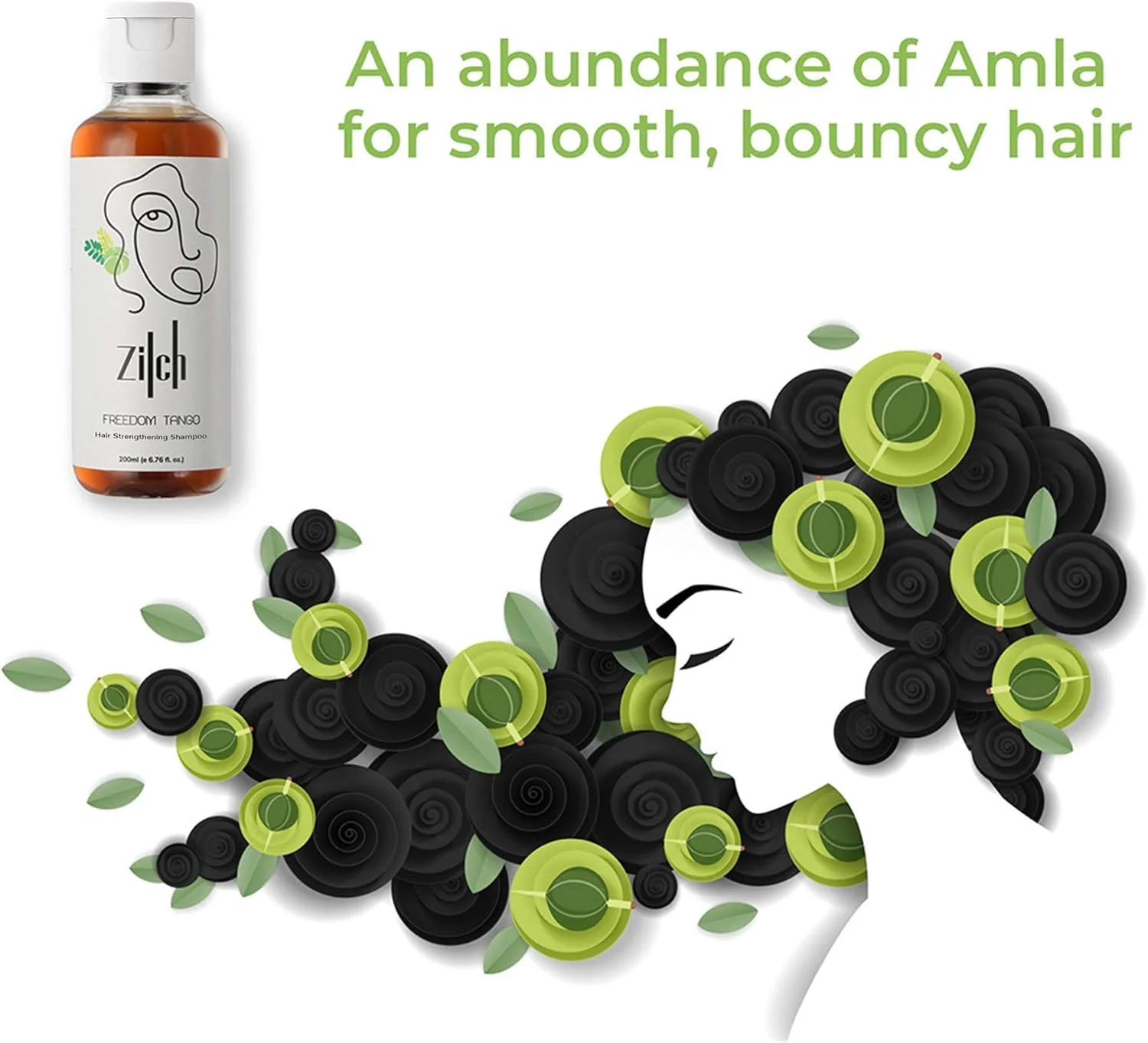 شامپو رشد مو و کنترل ریزش مو Zilch Freedom Tango Natural Vit C & Amla، 200 میلی لیتر (بدون سولفات، بدون پارابن)