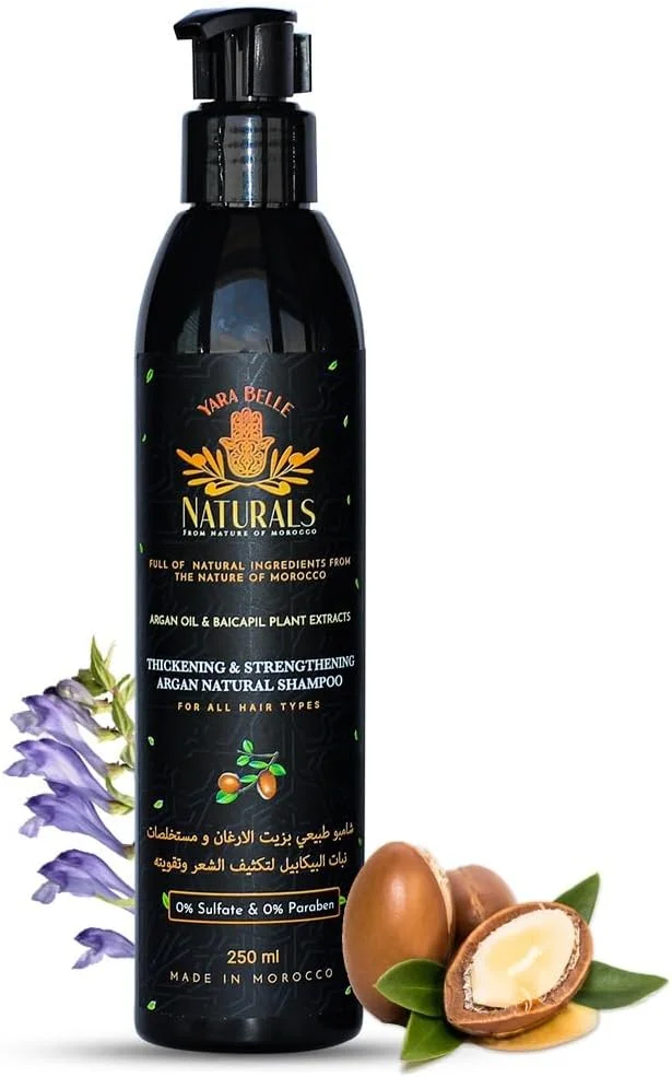 شامپو ضد ریزش مو یارابل نچرالز 250 میلی لیتر | تقویت شده با عصاره های گیاهی بایکاپیل، روغن آرگان و روغن جوانه گندم | تقویت کننده رشد مو | فاقد سولفات و پارابن | مناسب برای آقایان و بانوان | مناسب برای انواع مو
