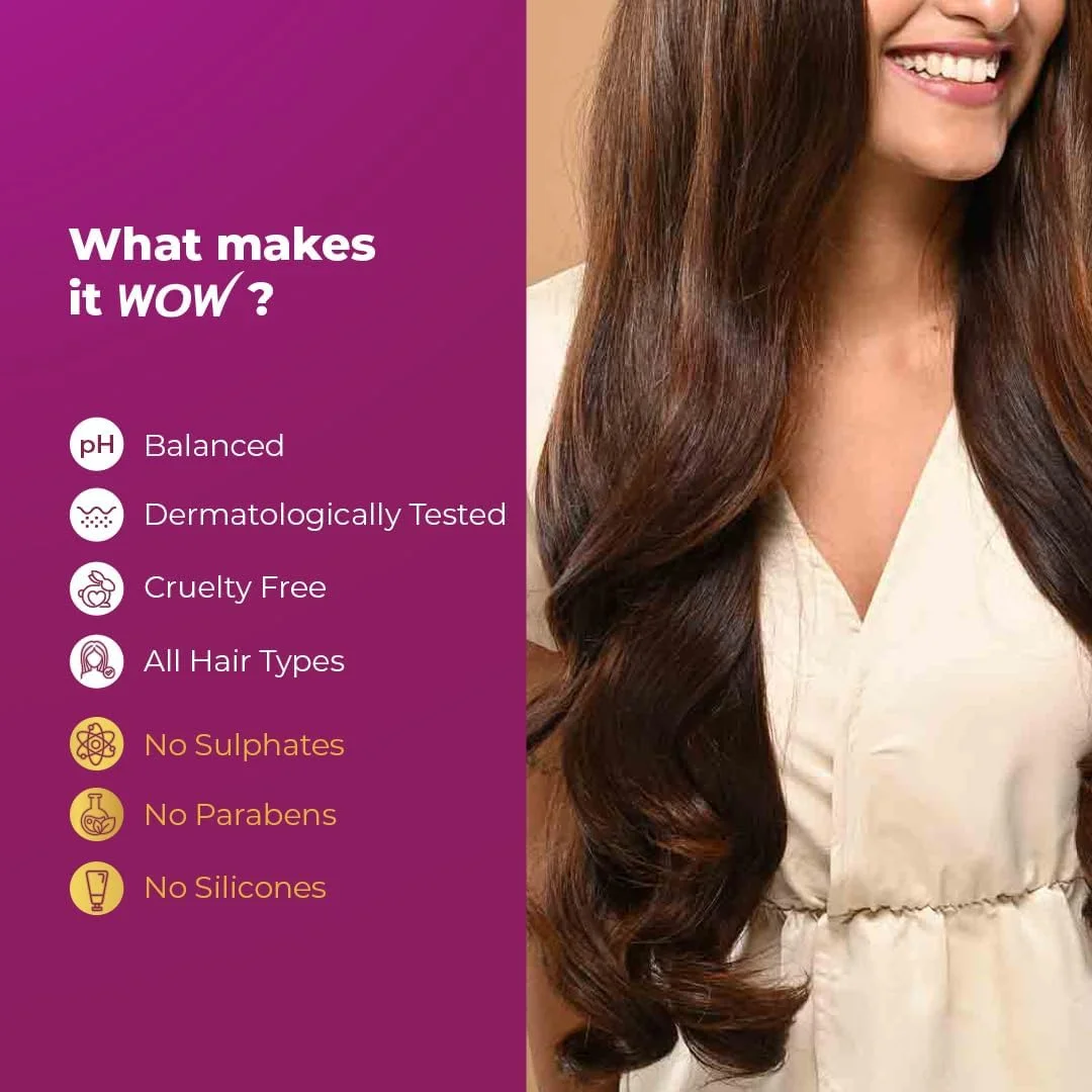 شامپو روغن پیاز قرمز و دانه سیاه WOW Skin Science با عصاره روغن دانه پیاز قرمز، روغن دانه سیاه و پرو ویتامین B5 - بدون پارابن، سولفات، سیلیکون، رنگ و PEG - 300 میلی لیتر