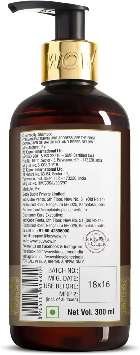 شامپو شیر نارگیل واو اسکین ساینس برای ریزش مو/تقویت/آسیب/نازک شدن مو - 300 میلی لیتر