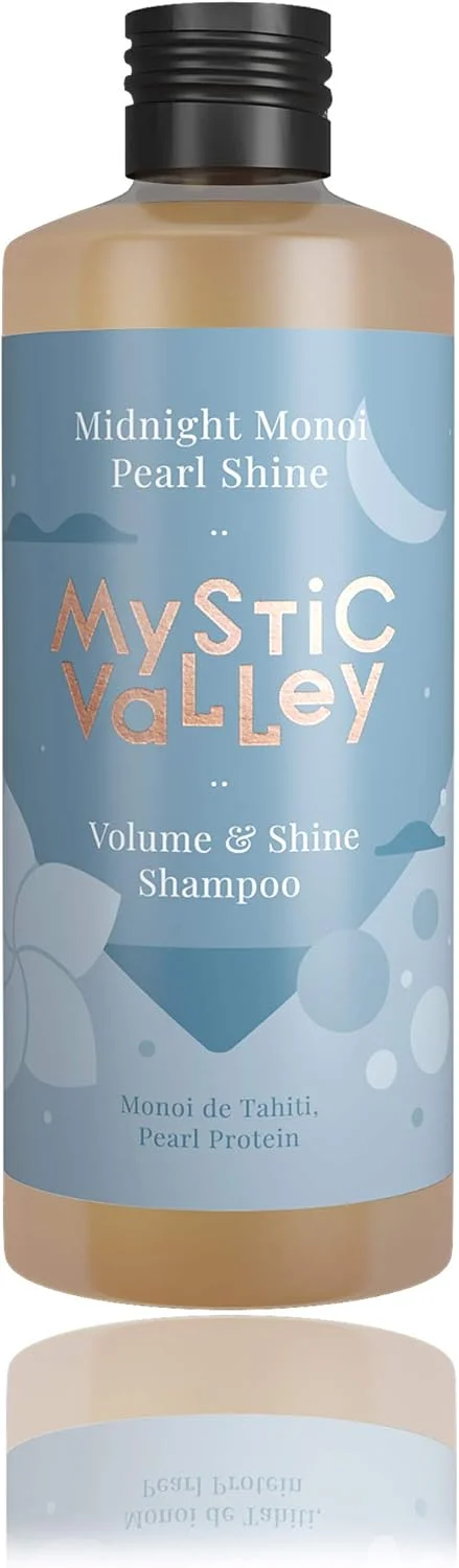 شامپو حجم دهنده روغن مونوی دره میستیک با پروتئین مروارید طبیعی برای درخشندگی بیشتر، بدون سولفات و پارابن 350 میلی لیتر