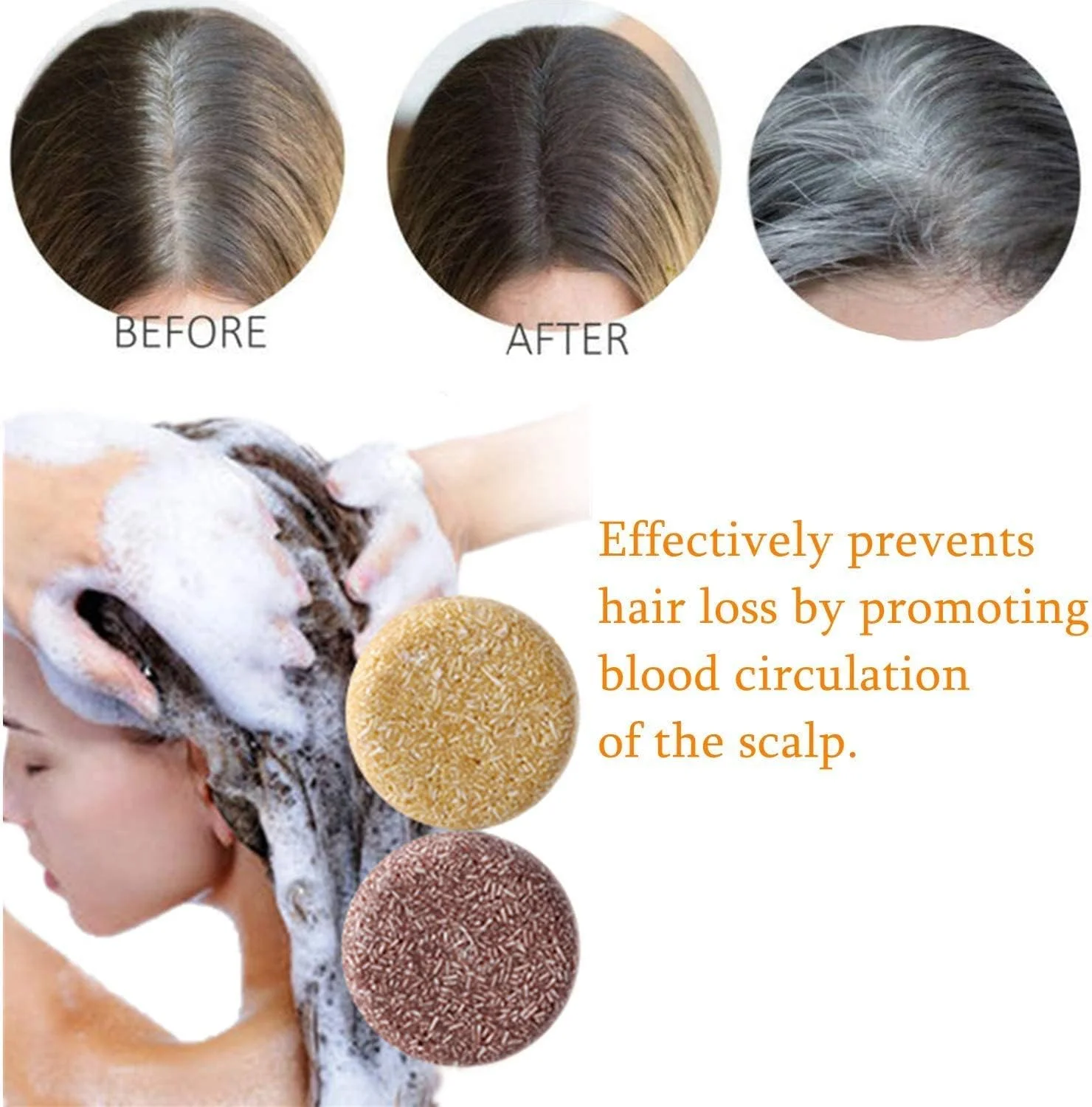 WADDK بسته 2 عددی شامپو بار جامد Polygonum Multiflorum، شامپو بار 100% طبیعی برای مو، نرم کننده ارگانیک و صابون ترمیم کننده برای موهای خشک و آسیب دیده