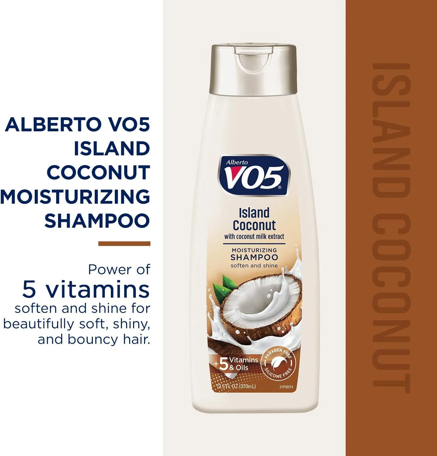 شامپو مرطوب کننده VO5 - 369 میلی لیتر - نارگیل استوایی، موها را شاداب و زیبا می کند، سفید