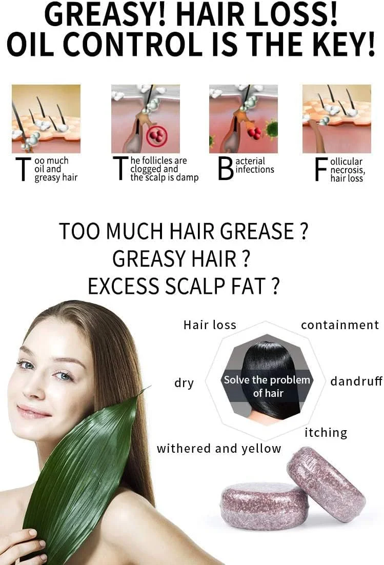 WADDK بسته 2 عددی شامپو بار جامد Polygonum Multiflorum، شامپو بار 100% طبیعی برای مو، نرم کننده ارگانیک و صابون ترمیم کننده برای موهای خشک و آسیب دیده