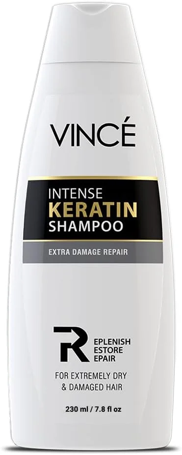 شامپو کراتین وینس - پاک کننده ملایم و ترمیم کننده موهای خشک، آسیب دیده و وز - مناسب موهای رنگ شده یا تحت حرارت - افزایش نرمی، لطافت و درخشندگی - فاقد پارابن، 230 میلی لیتر