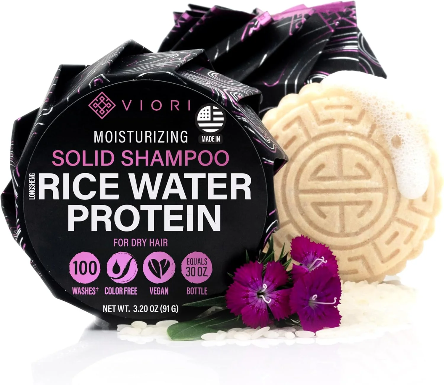 شامپو بار ویوری تراس گاردن ساخته شده با آب برنج - شامپو بارهای دست ساز کاملا طبیعی - بدون سولفات