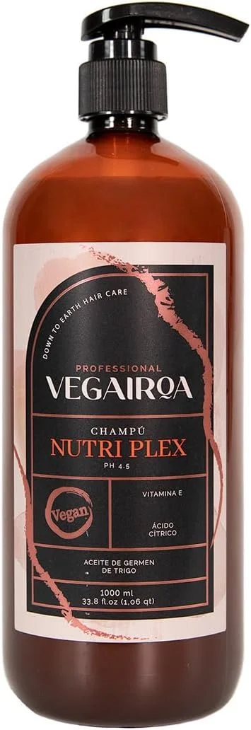 شامپو نوتری پلکس وگایروآ - شامپو مغذی و مرطوب کننده - محافظت از فر مو - برای موهای خشک - محصول آرایشی و بهداشتی حرفه ای و وگان - 1000 میلی لیتر