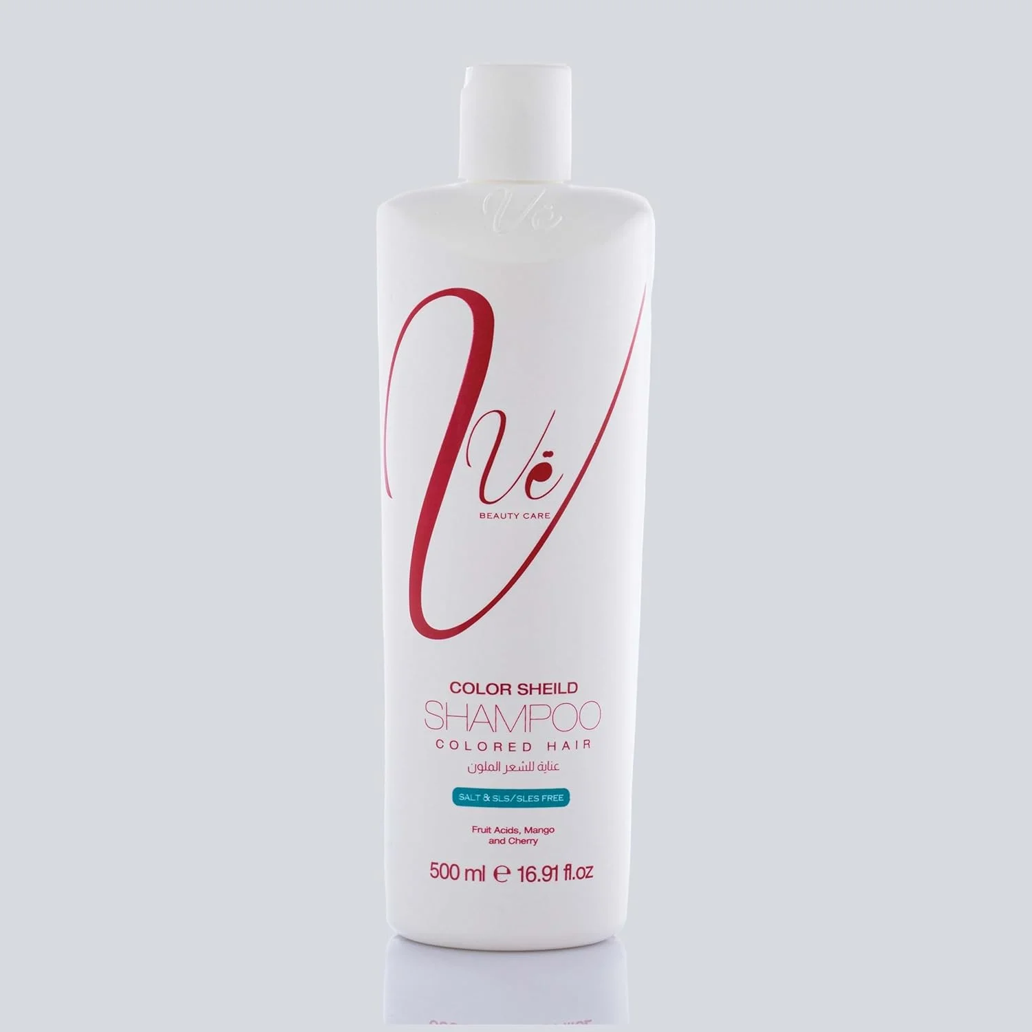 شامپو محافظ رنگ مو وی بیوتی کر 500 میلی لیتر – مخصوص موهای رنگ شده | حاوی اسیدهای میوه، عصاره انبه و گیلاس | محافظت از رنگ مو، افزایش درخشندگی، تغذیه موهای خشک و آسیب دیده