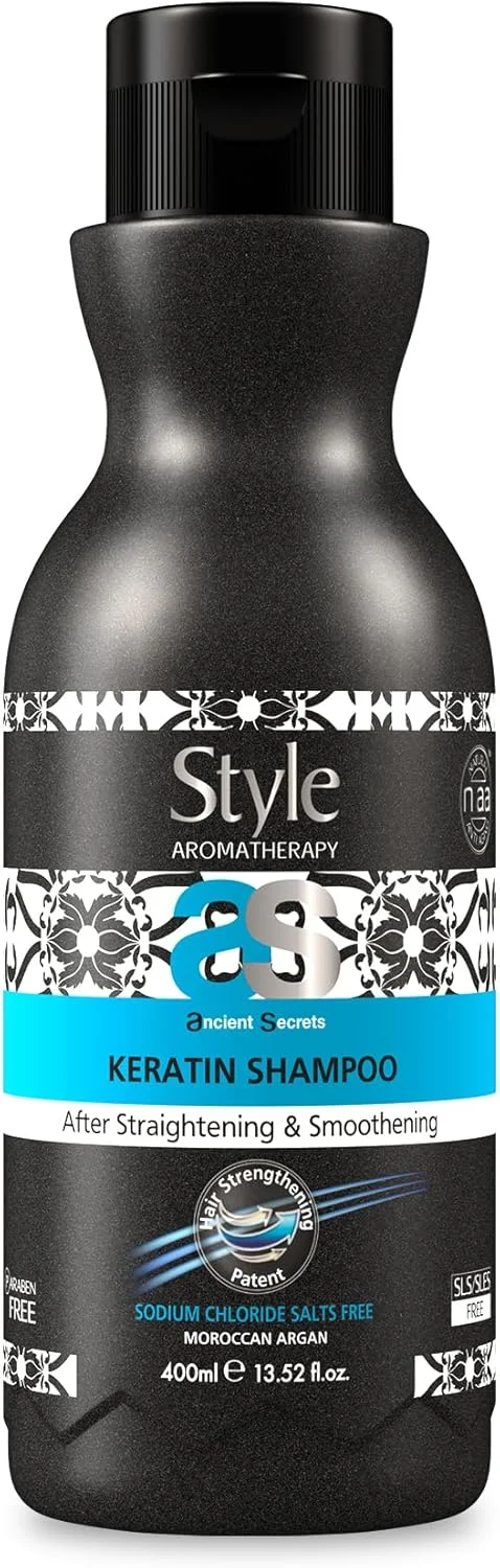 شامپو کراتین حرفه ای Style Aromatherapy مناسب موهای صاف و لخت شده، 400 میلی لیتر | فاقد SLS/SLES، فاقد نمک، فاقد پارابن شامپو کراتین حرفه ای Style Aromatherapy مناسب موهای صاف و لخت شده، 400 میلی لیتر | فاقد SLS/SLES، فاقد نمک، فاقد پارابن