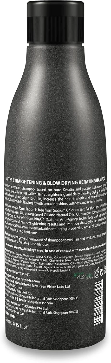 شامپو کراتین حرفه ای استایل آروماتراپی مناسب بعد از صاف کردن و درمان نرم کنندگی مو 250 میلی لیتر | فاقد SLS/SLES، فاقد نمک، فاقد سولفات، فاقد پارابن شامپو کراتین حرفه ای استایل آروماتراپی مناسب بعد از صاف کردن و درمان نرم کنندگی مو 250 میلی لیتر | فاقد SLS/SLES، فاقد نمک، فاقد سولفات، فاقد پارابن