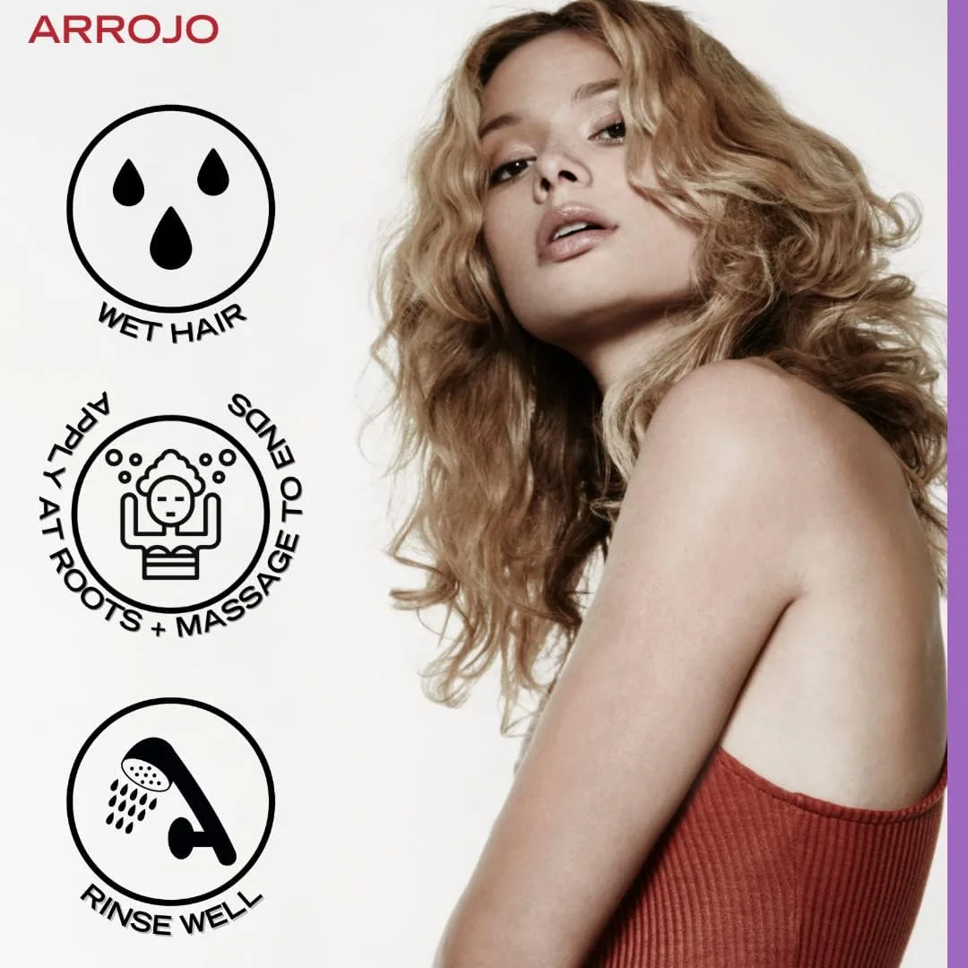 شامپو آبرسان موهای فر ARROJO – شامپو بدون پارابن و سولفات – شامپو مرطوب کننده ضد وز با عصاره ترافل سفید و دانه انگور Chardonnay – شامپو فر کننده و حالت دهنده مو (251 میلی لیتر) شامپو آبرسان موهای فر ARROJO – شامپو بدون پارابن و سولفات – شامپو مرطوب کننده ضد وز با عصاره ترافل سفید و دانه انگور Chardonnay – شامپو فر کننده و حالت دهنده مو (251 میلی لیتر)