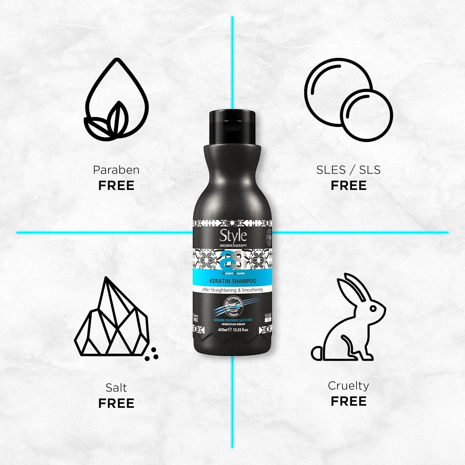 شامپو کراتین حرفه ای Style Aromatherapy مناسب موهای صاف و لخت شده، 400 میلی لیتر | فاقد SLS/SLES، فاقد نمک، فاقد پارابن شامپو کراتین حرفه ای Style Aromatherapy مناسب موهای صاف و لخت شده، 400 میلی لیتر | فاقد SLS/SLES، فاقد نمک، فاقد پارابن