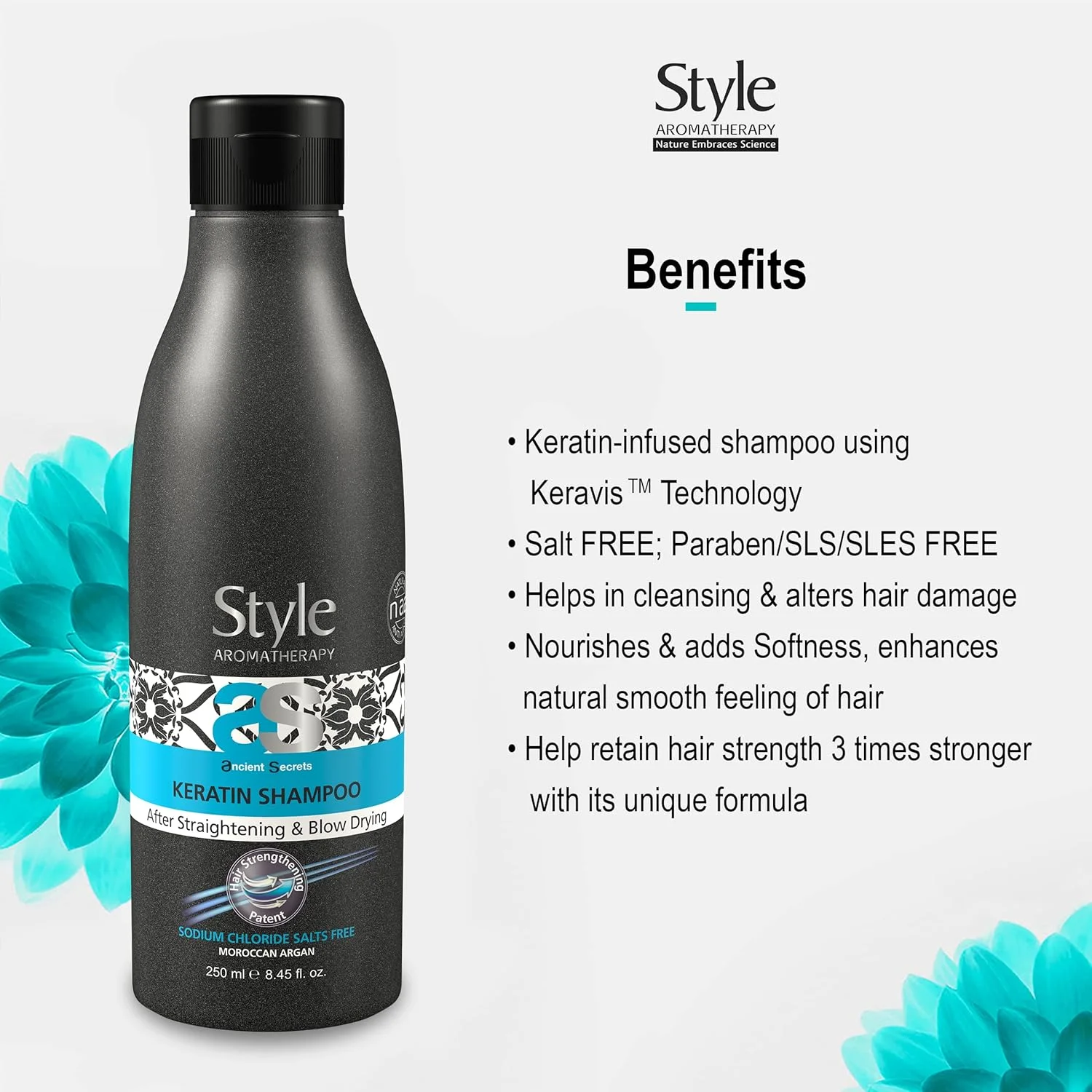 شامپو کراتین حرفه ای استایل آروماتراپی مناسب بعد از صاف کردن و درمان نرم کنندگی مو 250 میلی لیتر | فاقد SLS/SLES، فاقد نمک، فاقد سولفات، فاقد پارابن شامپو کراتین حرفه ای استایل آروماتراپی مناسب بعد از صاف کردن و درمان نرم کنندگی مو 250 میلی لیتر | فاقد SLS/SLES، فاقد نمک، فاقد سولفات، فاقد پارابن