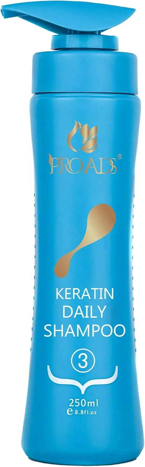 شامپو روزانه کراتین PROADS | مبارزه با شوره سر | تسکین دهنده پوست سر و کاهش خارش | غنی شده با روغن آرگان طبیعی و عصاره های پروتئینی ملایم و صاف کننده مو و مرطوب کننده (250 میلی لیتر) شامپو روزانه کراتین PROADS | مبارزه با شوره سر | تسکین دهنده پوست سر و کاهش خارش | غنی شده با روغن آرگان طبیعی و عصاره های پروتئینی ملایم و صاف کننده مو و مرطوب کننده (250 میلی لیتر)