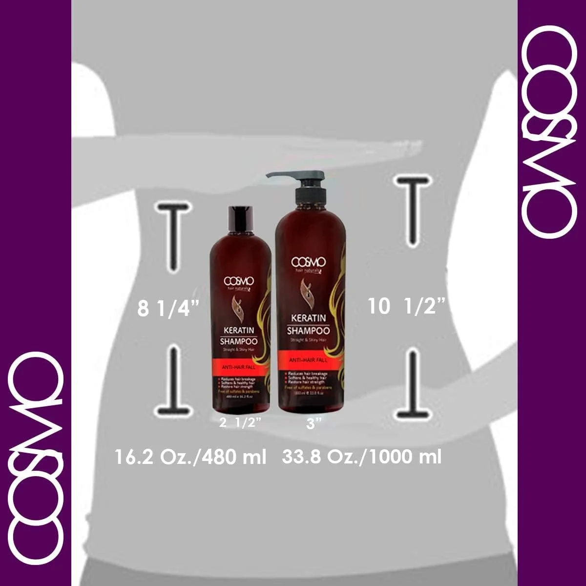 شامپو کراتینه موهای طبیعی سی دی COSMO DESIGNS مناسب انواع مو، 1000 میلی لیتر، ضد ریزش مو، نرم کننده و تقویت کننده مو، احیا کننده استحکام مو شامپو کراتینه موهای طبیعی سی دی COSMO DESIGNS مناسب انواع مو، 1000 میلی لیتر، ضد ریزش مو، نرم کننده و تقویت کننده مو، احیا کننده استحکام مو