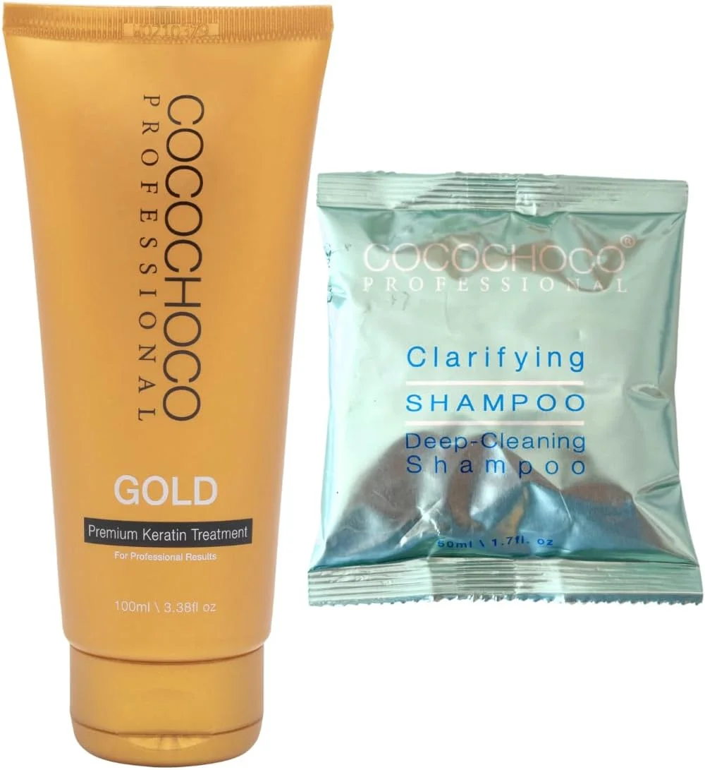 کیت استارتر کراتین طلای حرفه ای COCOCHOCO - درمان مو (100 میلی لیتر) و شامپو پاک کننده (50 میلی لیتر) - بدون فرمالدئید - درمان کراتینه کمپلکس برای صاف کردن مو - مناسب برای انواع مو کیت استارتر کراتین طلای حرفه ای COCOCHOCO - درمان مو (100 میلی لیتر) و شامپو پاک کننده (50 میلی لیتر) - بدون فرمالدئید - درمان کراتینه کمپلکس برای صاف کردن مو - مناسب برای انواع مو