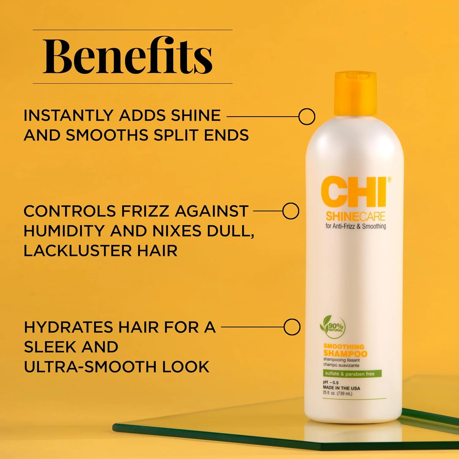 شامپو نرم کننده مو چی ShineCare - حجم 739 میلی لیتر - موهای کدر و بی روح را به موهایی نرم و لطیف تبدیل می کند، وز و موخوره را از بین می برد و درخشش و رطوبت فوری به مو می بخشد.