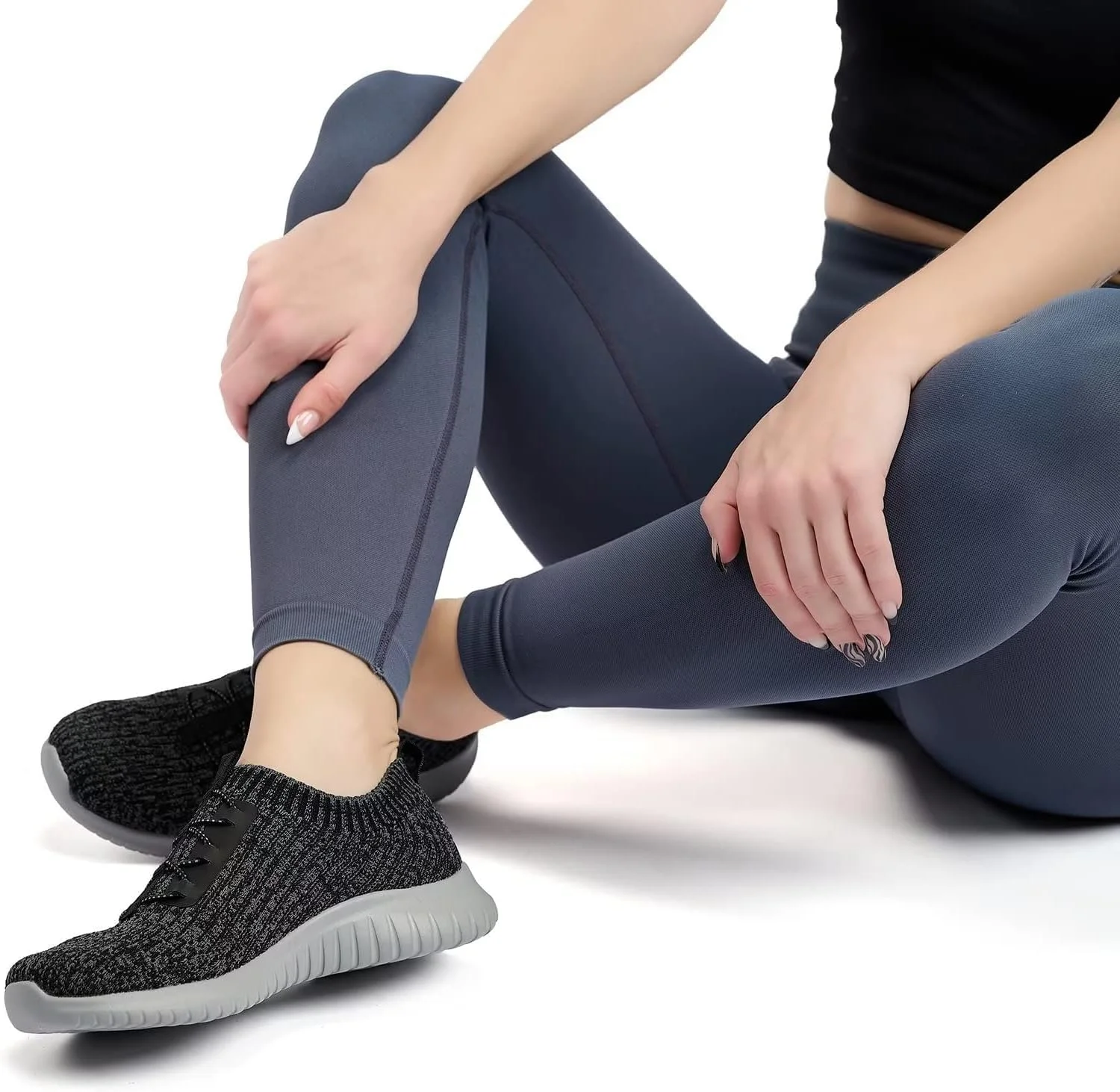 کفش پیاده روی زنانه تیوسیبون، کفش ورزشی سبک و راحت، خاکستری تیره/خاکستری، سایز 5