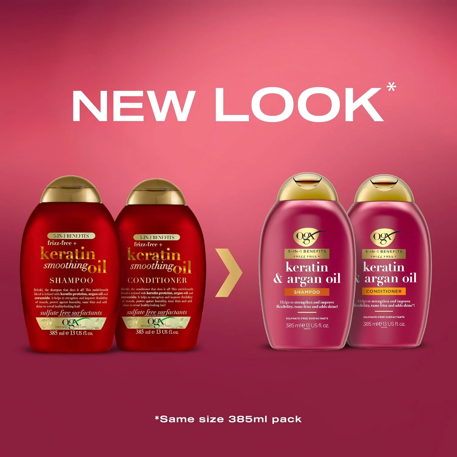 شامپو مو بدون سولفات کراتین صاف کننده مو OGX Anti Frizz 5 در 1، 385 میلی لیتر شامپو مو بدون سولفات کراتین صاف کننده مو OGX Anti Frizz 5 در 1، 385 میلی لیتر