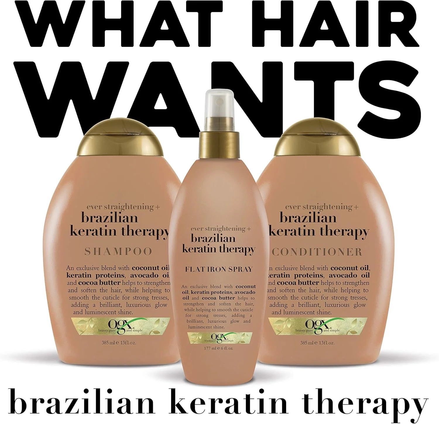 شامپو صاف کننده مو او جی ایکس حاوی روغن نارگیل برزیلی و کراتین، 385 میلی لیتر شامپو صاف کننده مو او جی ایکس حاوی روغن نارگیل برزیلی و کراتین، 385 میلی لیتر