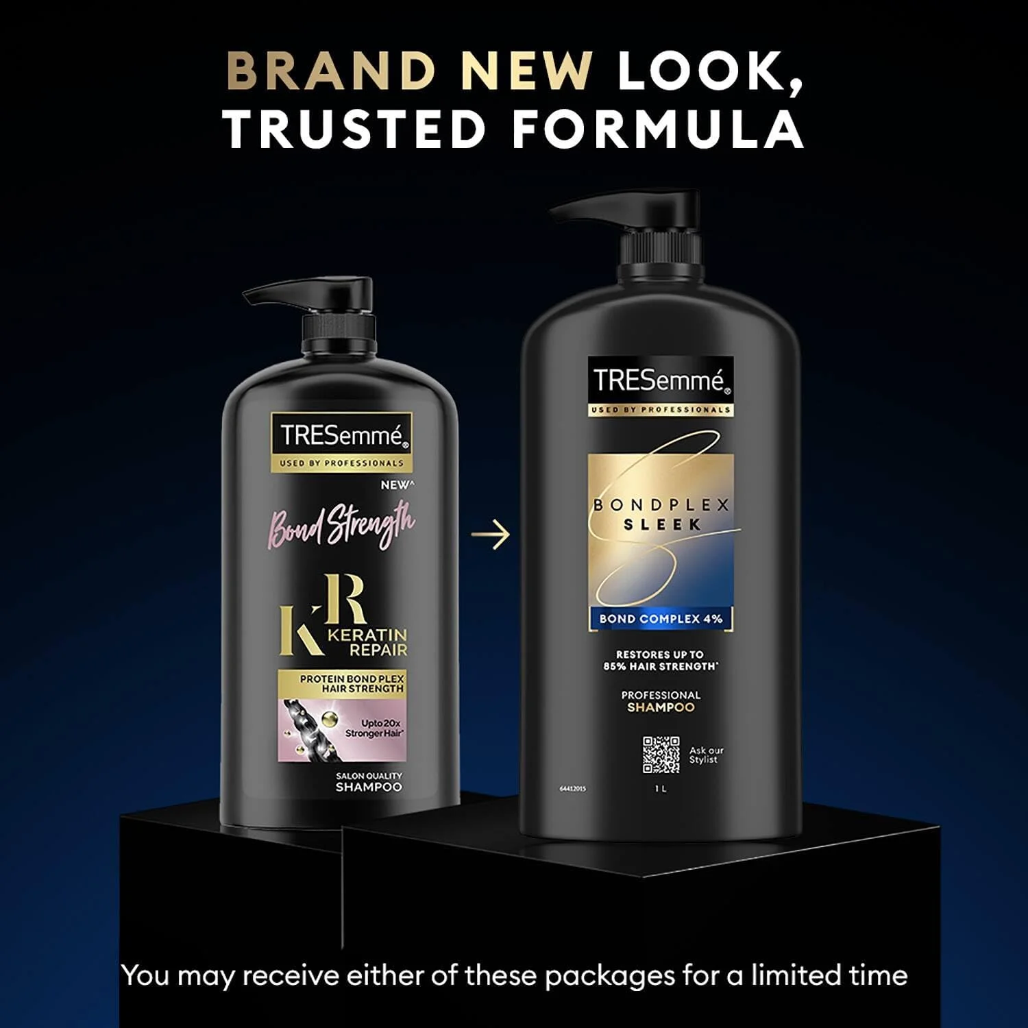 شامپو تقویت کننده پیوند کراتین TRESemmé حجم 1 لیتر، با پروتئین باند پلکس برای استحکام مو، موها را در برابر علائم آسیب دیدگی تا 20 برابر تقویت می کند. شامپو تقویت کننده پیوند کراتین TRESemmé حجم 1 لیتر، با پروتئین باند پلکس برای استحکام مو، موها را در برابر علائم آسیب دیدگی تا 20 برابر تقویت می کند.