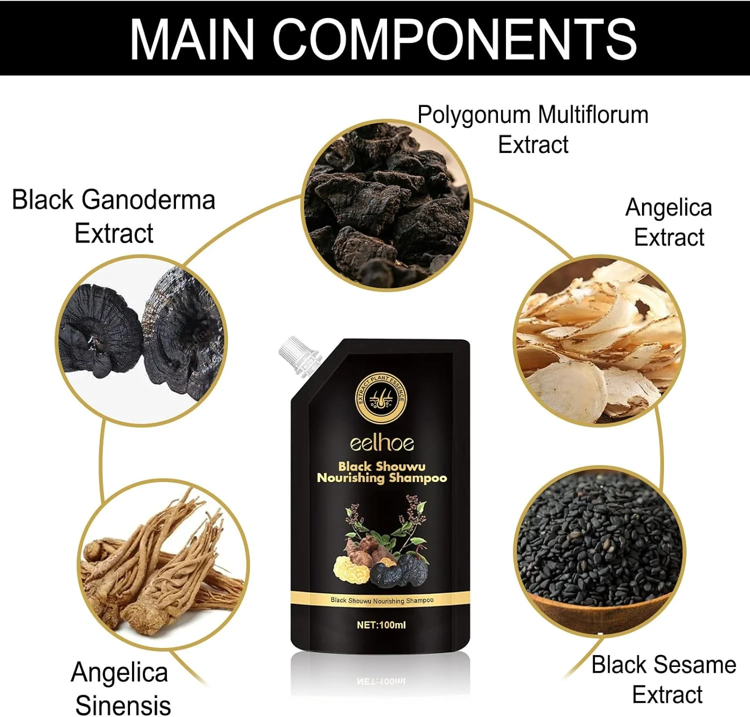 شامپو مغذی شووو مشکی، شامپو مغذی ضد ریزش مو شووو مشکی، شامپو لینگژی مشکی، شامپو ضخیم کننده مو برای موهای قوی تر، ضخیم تر و بلندتر (2 عدد)