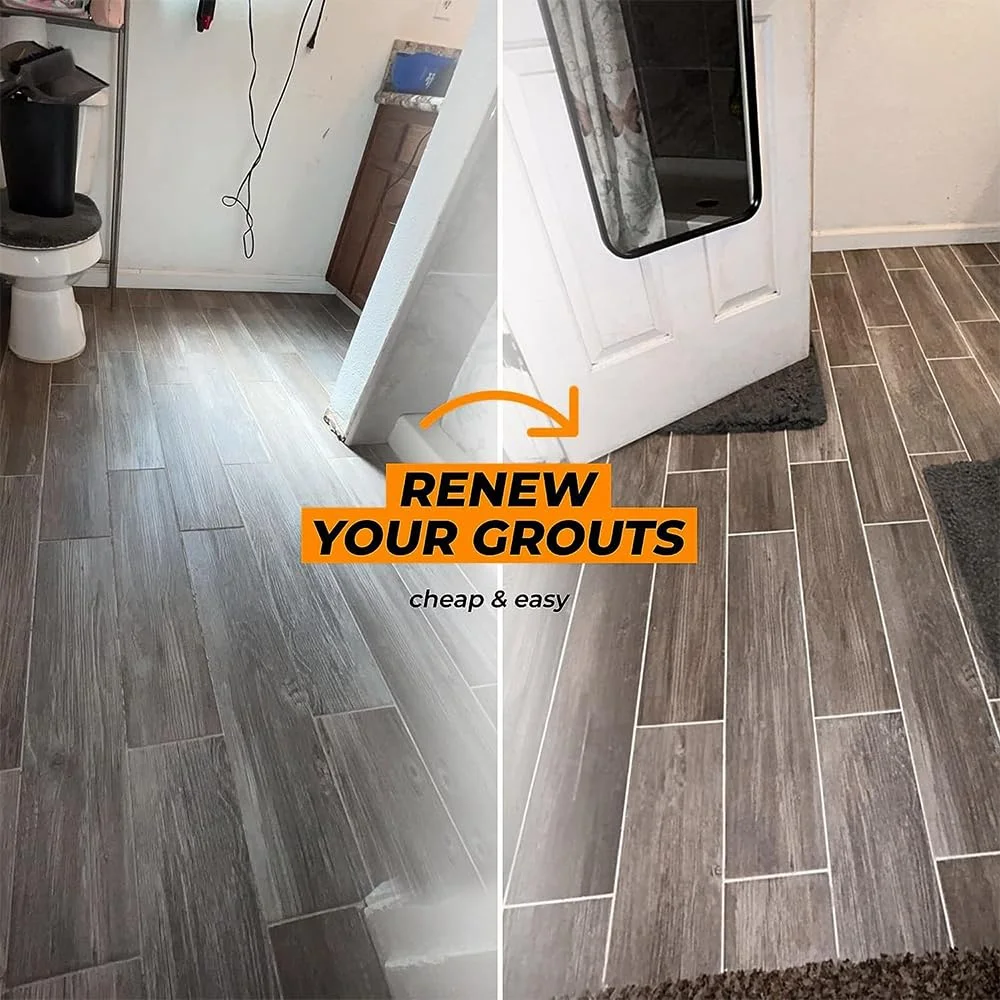 ترمیم کننده درز کاشی 280 میلی لیتری، پرکننده دوغاب برای کاشی های کف حمام، دوش و آشپزخانه، ترمیم و نوسازی خطوط درز کاشی (سفید، 280 میلی لیتر)