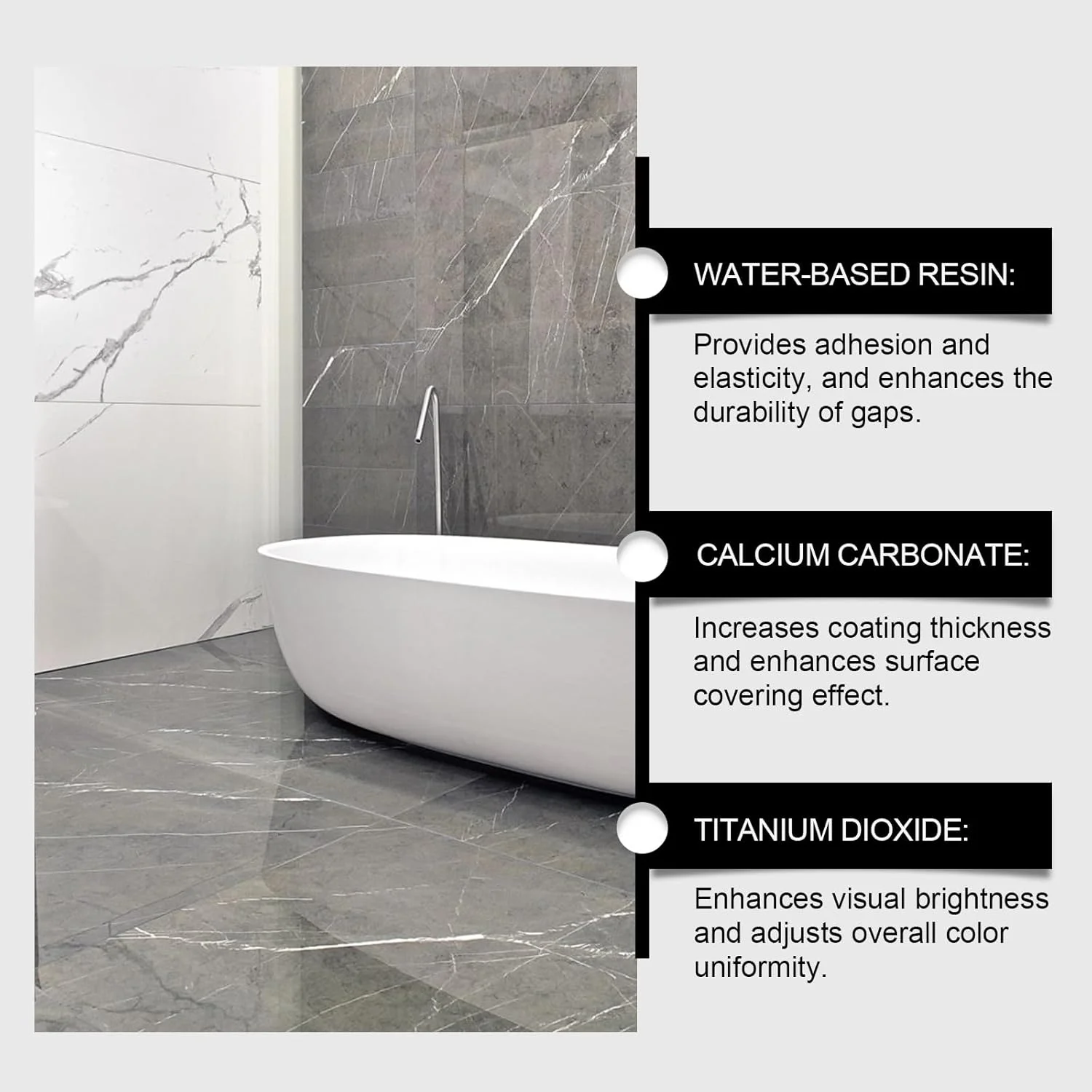 کیت ترمیم کننده درز کاشی، پرکننده دوغاب برای حمام و آشپزخانه، خشک شدن سریع و ضد آب، تجدید مفاصل، شکاف ها و ترک های کاشی - درزگیر دوغاب سفید، 100 گرم