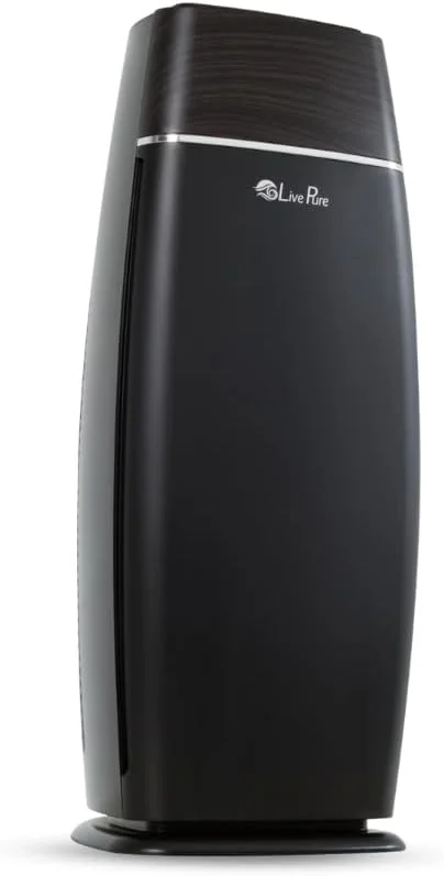 دستگاه تصفیه هوای دیجیتال ایستاده LivePure LP260TH-B سری Sierra با فیلتر True HEPA برای منزل، جذب کننده آلرژن ها، دود، گرده، کپک، کنه های گرد و غبار، موی حیوانات خانگی، دارای گواهینامه Energy Star، رنگ ماهون/مشکی