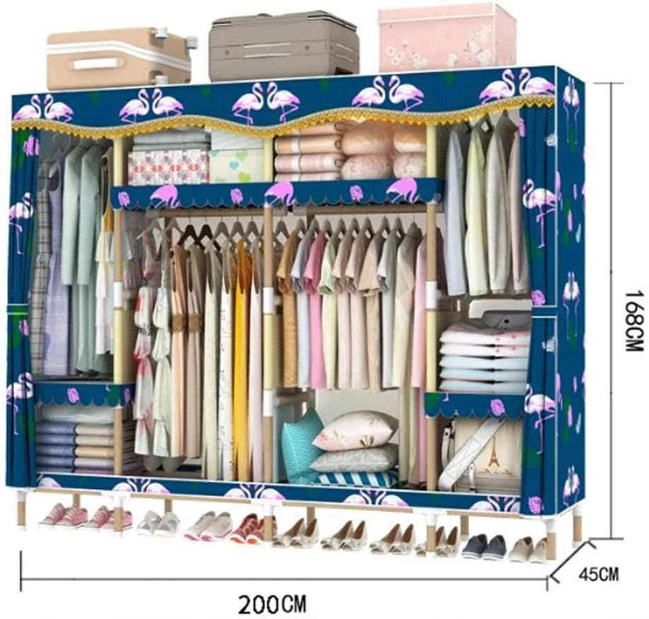 کمد لباس قابل حمل تاشو مدل nylXPc-Zy مناسب اتاق خواب، اتاق نشیمن کودکان، خوابگاه، اتاق اجاره ای، کابینت نگهداری لباس ضد گرد و غبار