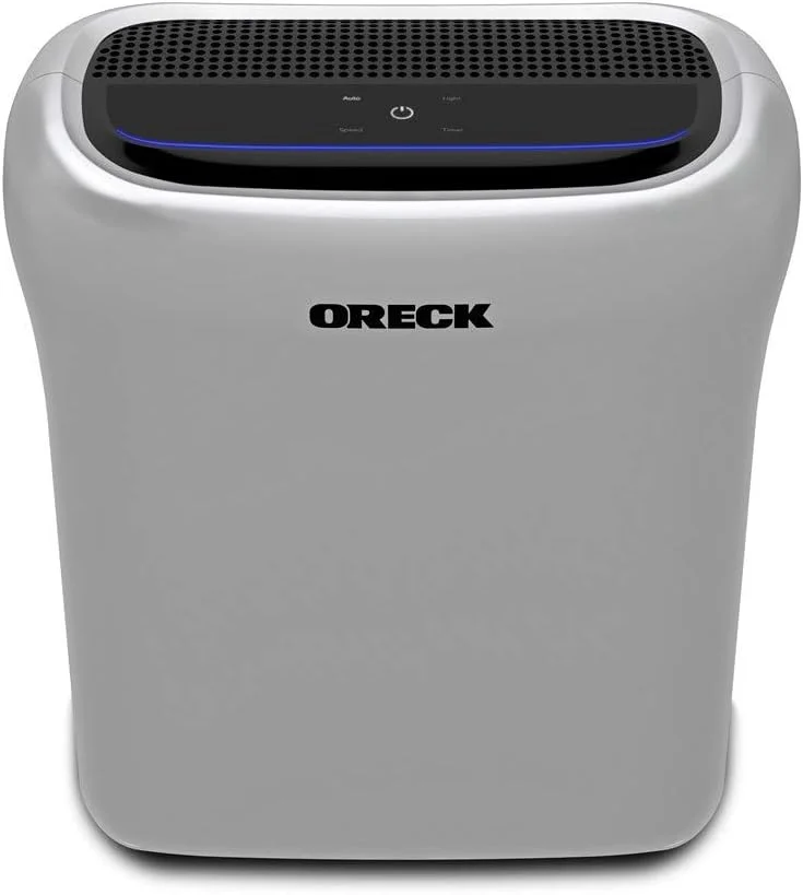 دستگاه تصفیه هوا Oreck Air Response، فیلتراسیون HEPA و کربن برای خانه، بی صدا، کوچک، نقره ای، WK16000