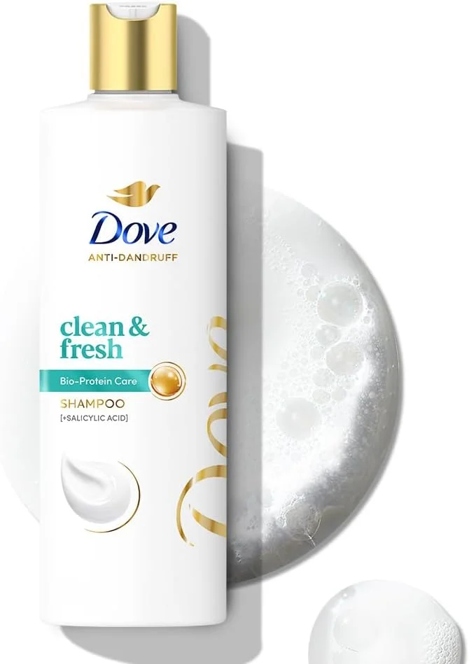 شامپو ضد شوره سر تمیز و شاداب Dove برای پوست سر خشک، خارش دار و پوسته پوسته، 180 میلی لیتر