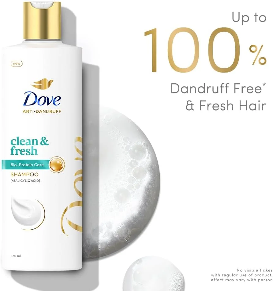 شامپو ضد شوره سر تمیز و شاداب Dove برای پوست سر خشک، خارش دار و پوسته پوسته، 180 میلی لیتر شامپو ضد شوره سر تمیز و شاداب Dove برای پوست سر خشک، خارش دار و پوسته پوسته، 180 میلی لیتر