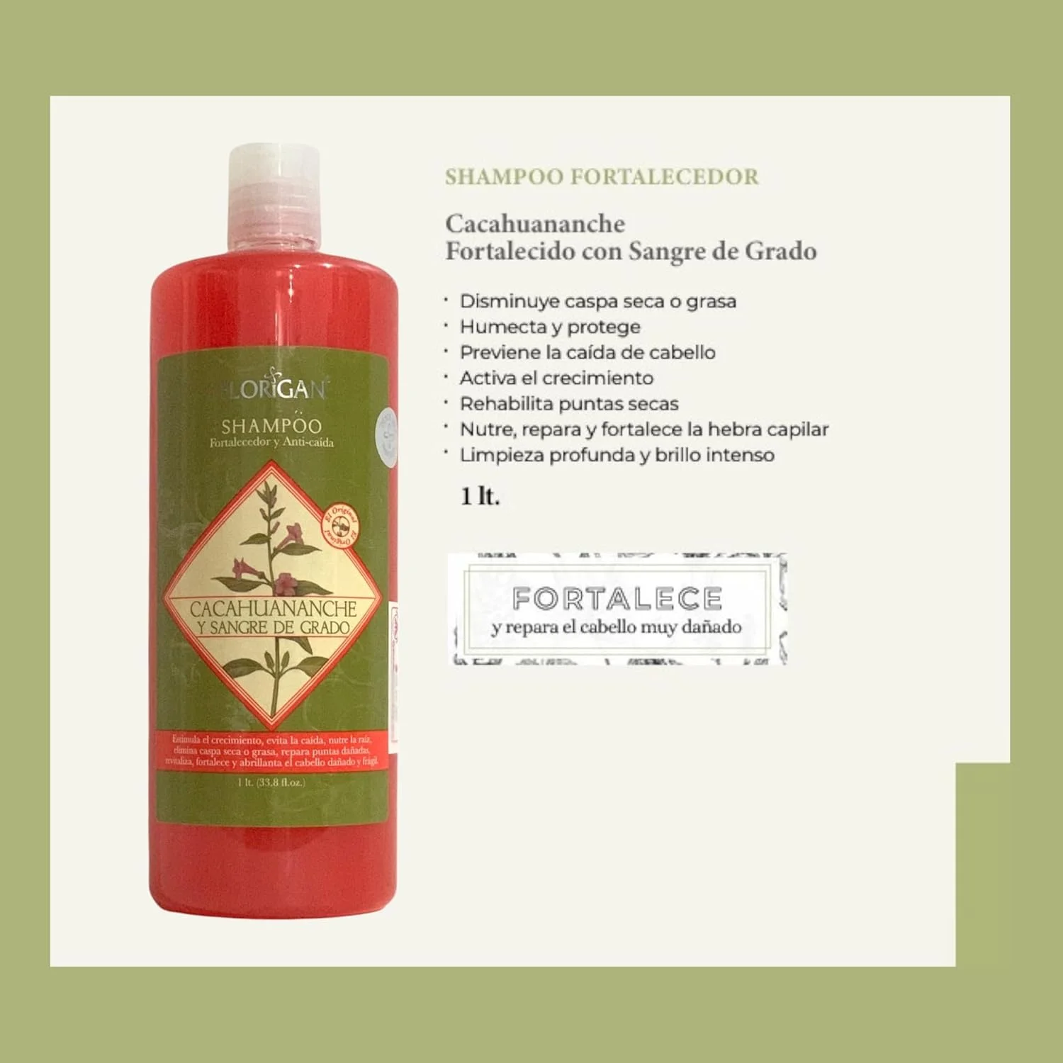 شامپو ضد ریزش و تقویت کننده مو فلوریگان کاکاهوانانچه 1 لیتری