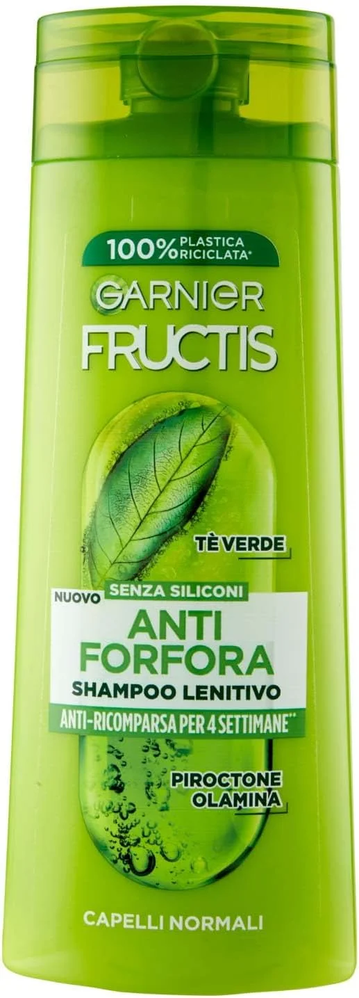 شامپو تسکین دهنده موی سر گارنیه Fructis برای موهای معمولی، ضد شوره، حاوی چای سبز و پیروکتون اولامین 250 میلی لیتر