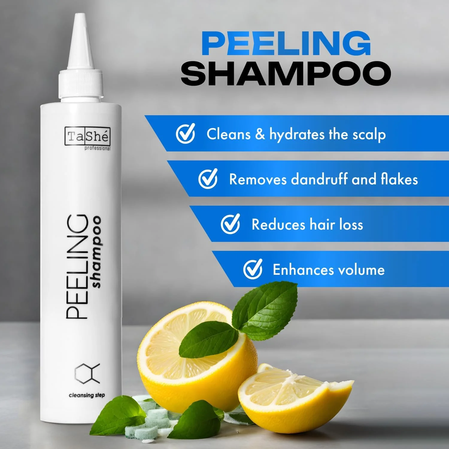 شامپو لایه بردار. پاک کننده پوست سر، از بین برنده شوره سر و موهای چرب، حجم دهنده، دارای اثر مقوی و پاک کننده. موهایی سالم و تمیز داشته باشید (300 میلی لیتر)