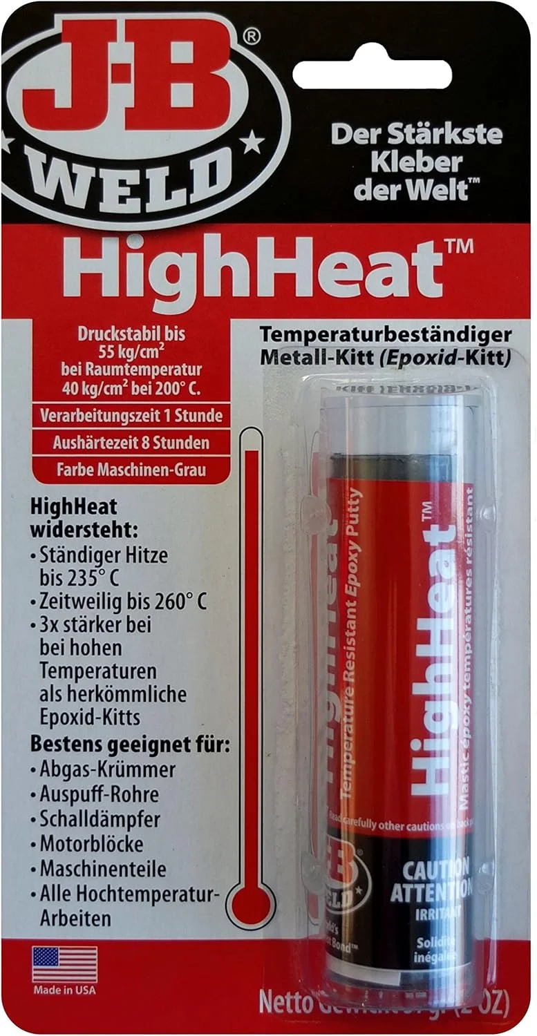 خمیر اپوکسی مقاوم در برابر حرارت J-B Weld 8297-DEU HighHeat، مناسب برای تمام کارهای با دمای بالا، خاکستری، سایز واحد