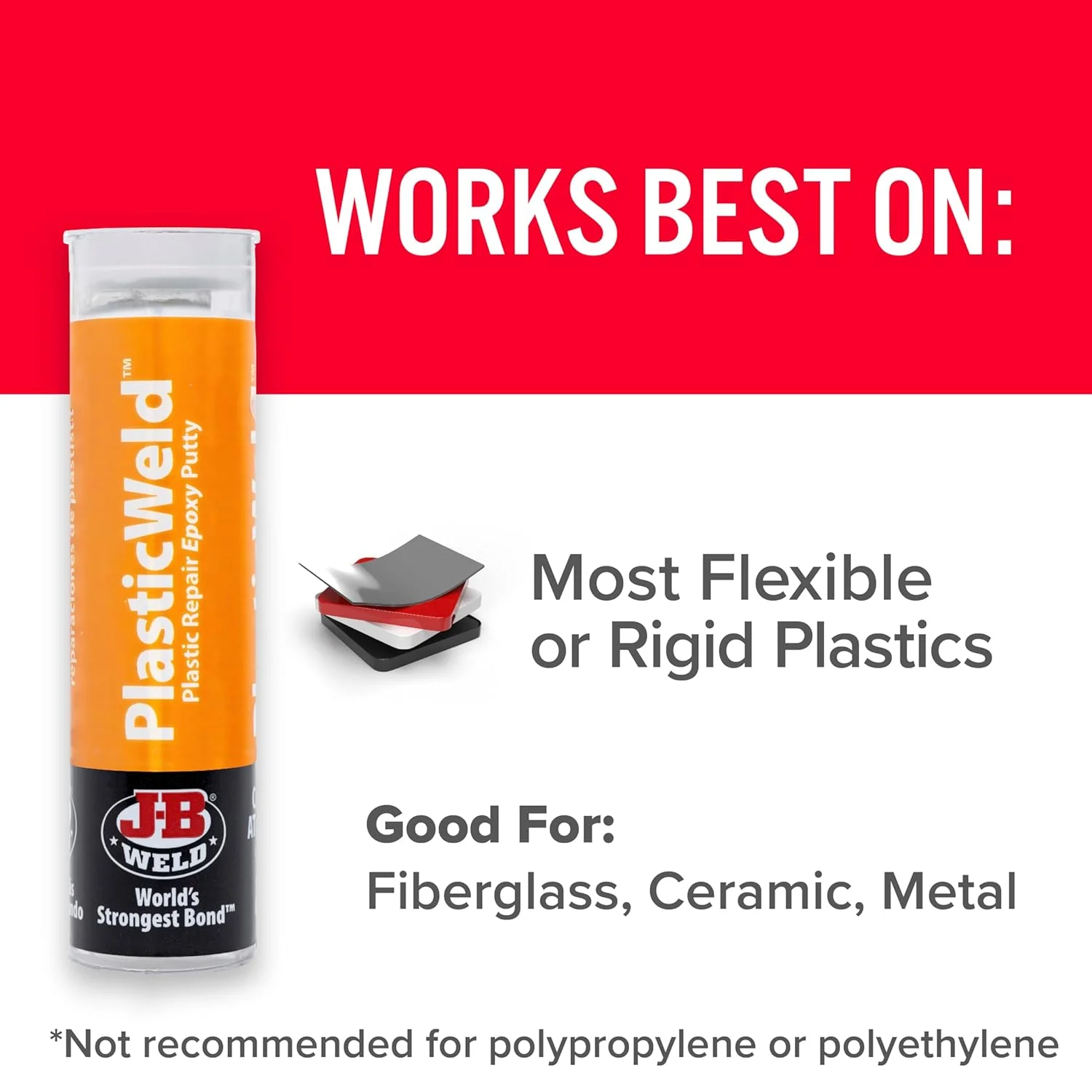 بتونه اپوکسی تعمیر پلاستیک J-B Weld 8237 Plasticweld - 2 اونس