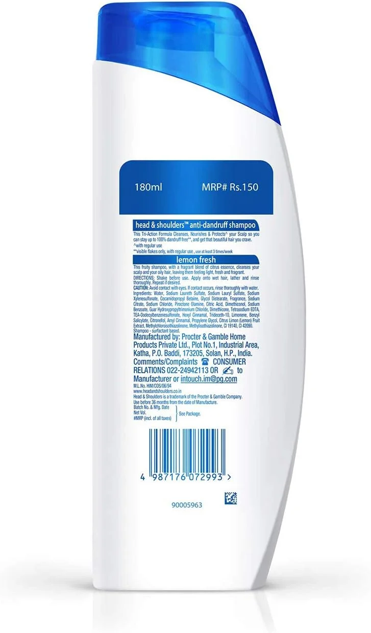 شامپو ضد شوره سر هد اند شولدرز، لیمو فرش، 180 میلی لیتر