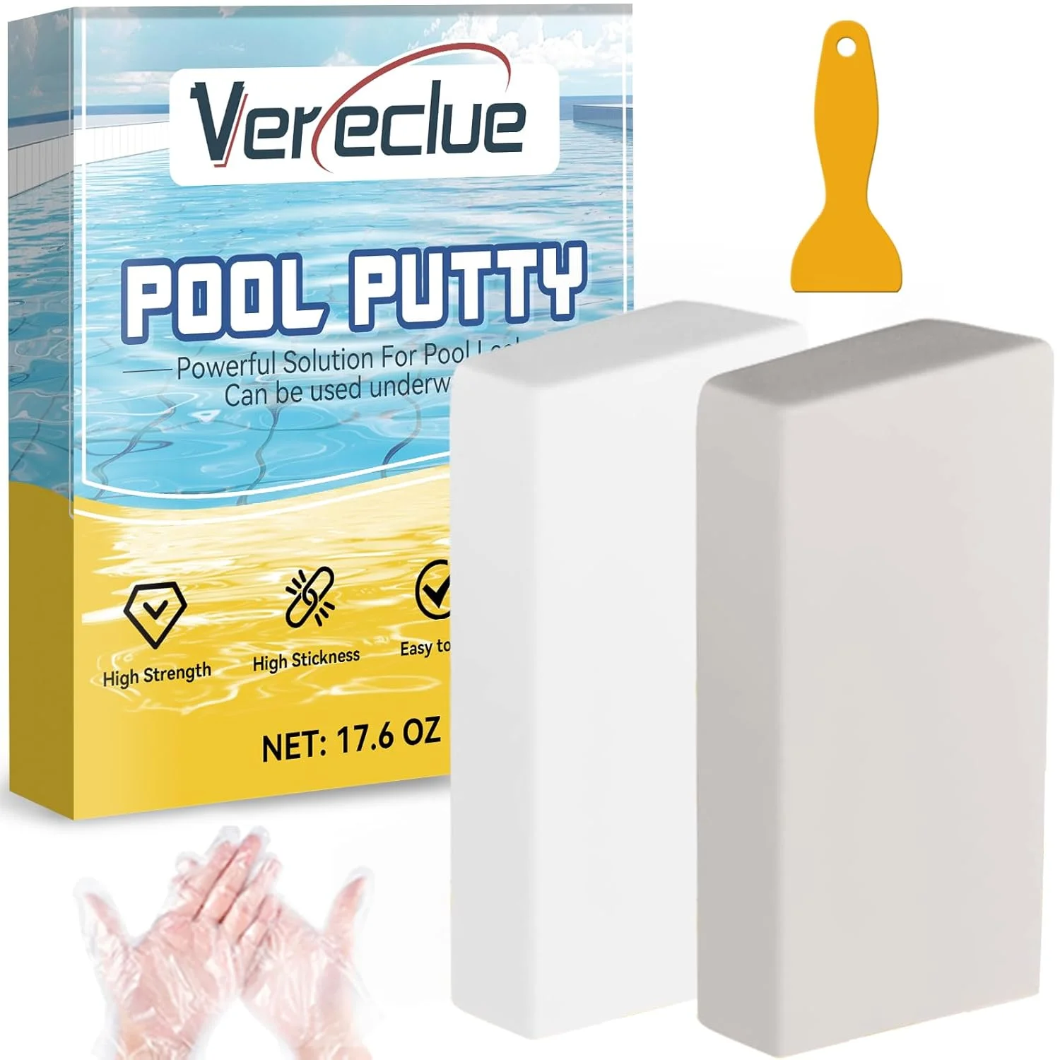 بتونه استخر Vereclue، بتونه اپوکسی دو قسمتی برای رفع نشتی های زیر آب، بتونه اپوکسی چند منظوره مناسب برای رفع نشتی استخر، ترمیم ترک، کاشی، فایبرگلاس، بتن، سیمان و سایر سطوح