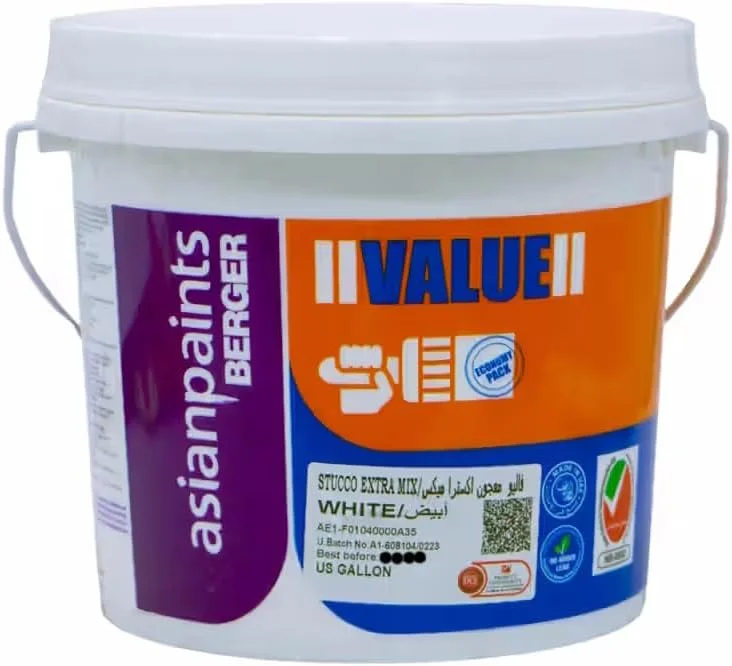 بتونه پر کننده آسیایی پینتز برگر Value Stucco Extra Mix، بتونه بر پایه آب (سفید، 3.6 لیتر)
