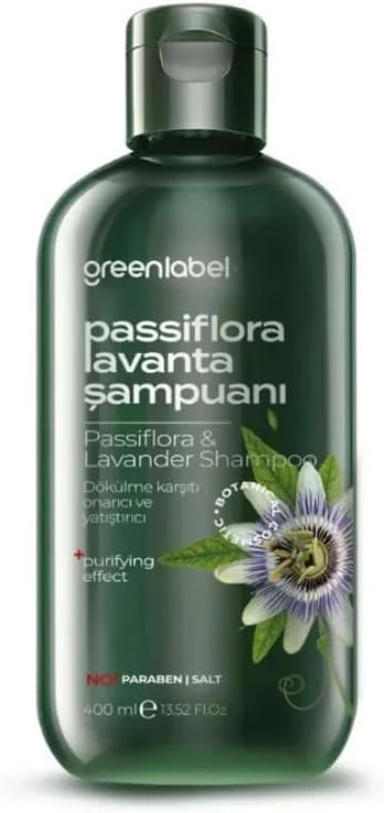 شامپو ضد شوره و ترمیم کننده مو گرین لیبل حاوی عصاره پاسیفلورا و اسطوخودوس - فاقد پارابن و نمک - ۴۰۰ میلی لیتر شامپو ضد شوره و ترمیم کننده مو گرین لیبل حاوی عصاره پاسیفلورا و اسطوخودوس - فاقد پارابن و نمک - ۴۰۰ میلی لیتر