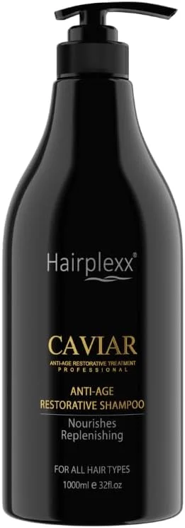شامپو ضد پیری و ترمیم کننده موی خاویار HAIRPLEXX CAVIAR، تغذیه کننده و احیا کننده مو، حجم 1000 میلی لیتر شامپو ضد پیری و ترمیم کننده موی خاویار HAIRPLEXX CAVIAR، تغذیه کننده و احیا کننده مو، حجم 1000 میلی لیتر