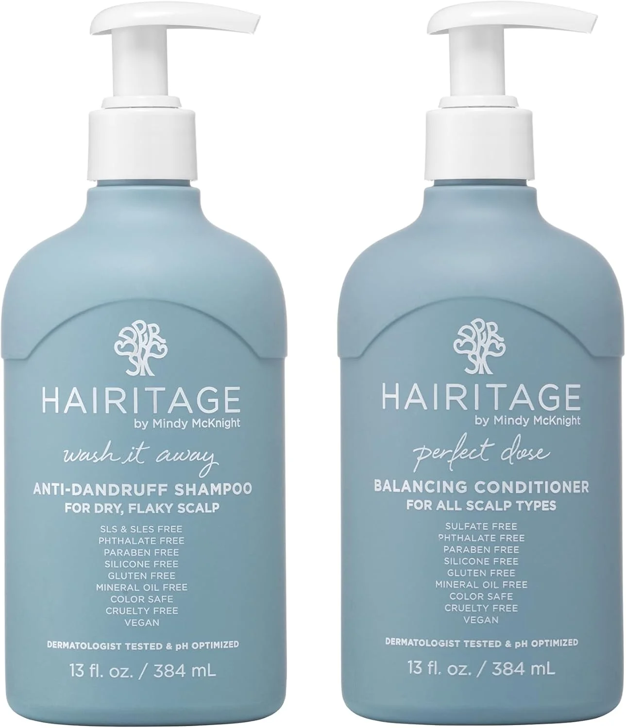 شامپو ضد شوره هریتج - مرطوب کننده و تسکین دهنده پوست سر خشک و پوسته پوسته - کاهش تحریک پوست سر با روغن رزماری - 384 میلی لیتر + نرم کننده متعادل کننده - 768 میلی لیتر