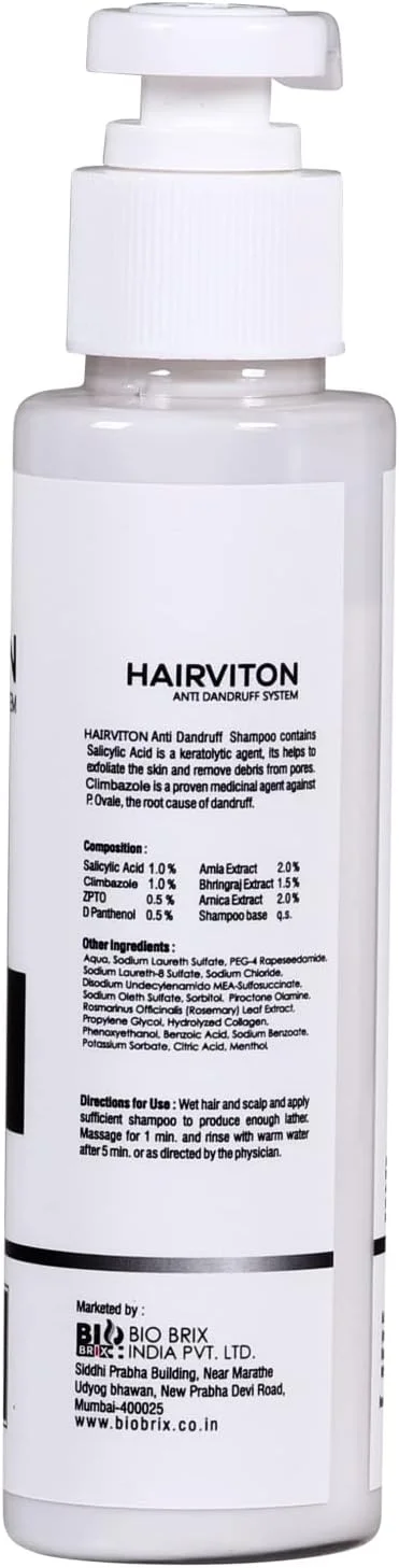 شامپو ضد شوره مو هیر ویتون حاوی کلیمبازول برای آقایان و بانوان - 100 میلی لیتر