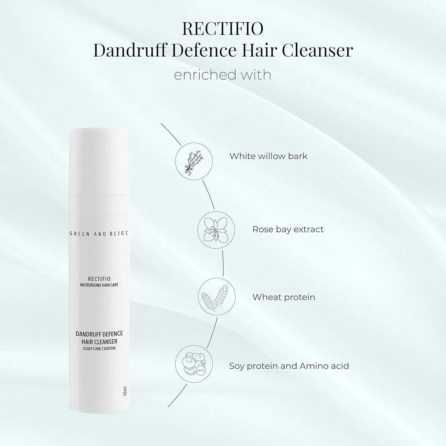 پاک کننده موی سر ضد شوره سبز و بژ، شامپو ضد شوره با تمرکز بر سلامت پوست سر، تسهیل رشد سالم مو، کنترل ریزش مو، تقویت ریشه ها برای موهای طبیعی و سالم (100 میلی لیتر)